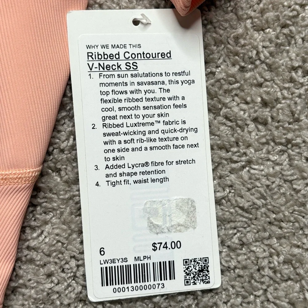 Lululemon Ribbed Contoured V-Neck Short Sleeve